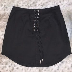 Forever 21 Black Lace-up Mini Skirt
